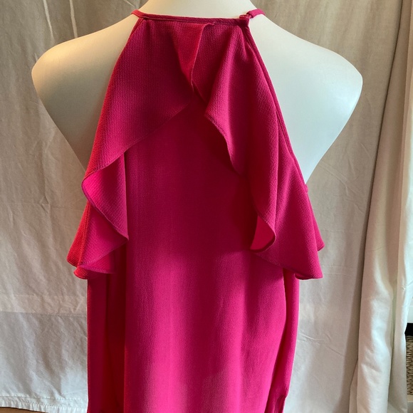 LAST CHANCE! Michael Kors Fuchsia Cold-Shoulder Blouse - Picture 2 of 6